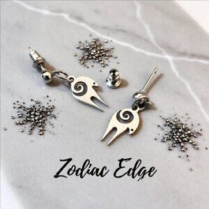 Stainless Steel Goat Capricorn Cappies Post Earrings! Dec/Jan Zodiac Sign!